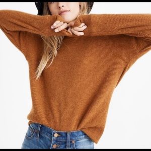 Madewell Cashmere Sweatshirt in Camel Brown